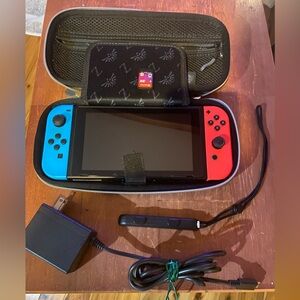 NINTE SWITCH WITH NEON BLUE AND NEON RED JOY-CON 2K23 GAME